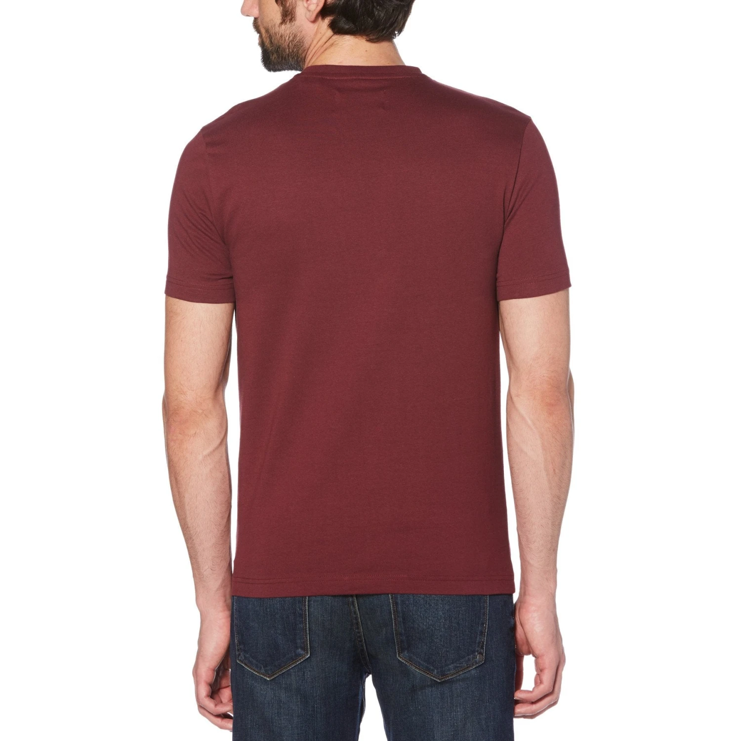 Original Penguin Pin Point Organic Cotton Embroidered Logo T-Shirt In Tawny Port 4 Original Penguin Pin Point Organic Cotton Embroidered Logo T-Shirt In Tawny Port - Image 2