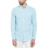 Original Penguin Ecovero Mini Geometric Print Long Sleeve Button-Down Shirt In Aquarius -Outlet New Polo Shirt Store q8ice2jnobedmlwfavn9