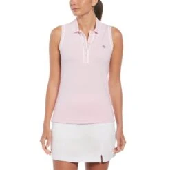 Original Penguin Women's Veronica Sleeveless Golf Polo Shirt In Gelato Pink