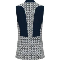 Original Penguin Women's Geometric Print Sleeveless Golf Polo With Mesh Back In Black Iris -Outlet New Polo Shirt Store qi0bkjnbf1odfld9sxgp