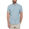 Original Penguin Cotton Dobby Basketweave Textured Short Sleeve Button-Down Shirt In Tourmaline -Outlet New Polo Shirt Store qve7kgtqhhar71bj7o7k
