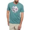 Original Penguin Floral Fill Pete T-Shirt In Sea Pine