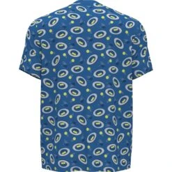 Original Penguin Print Crew Neck Tennis T-Shirt In Mediterranean Blue -Outlet New Polo Shirt Store raoyipymql7t08chpevm