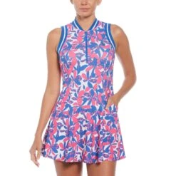 Original Penguin Women's Floral Print Golf Dress In Cheeky Pink