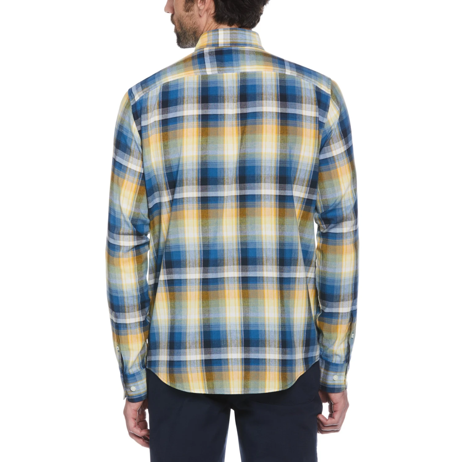 Original Penguin Ecovero Blend Plaid Shirt In Dark Blue 3 Original Penguin Ecovero Blend Plaid Shirt In Dark Blue - Image 2