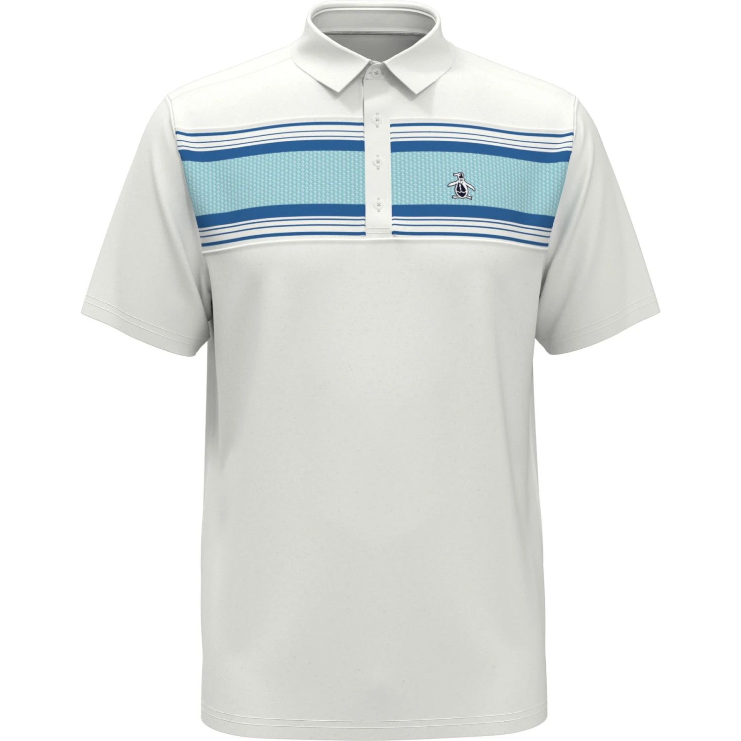 Original Penguin Jack Heritage Stripe Print Short Sleeve Golf Polo Shirt In Bright White 5 Original Penguin Jack Heritage Stripe Print Short Sleeve Golf Polo Shirt In Bright White - Image 3