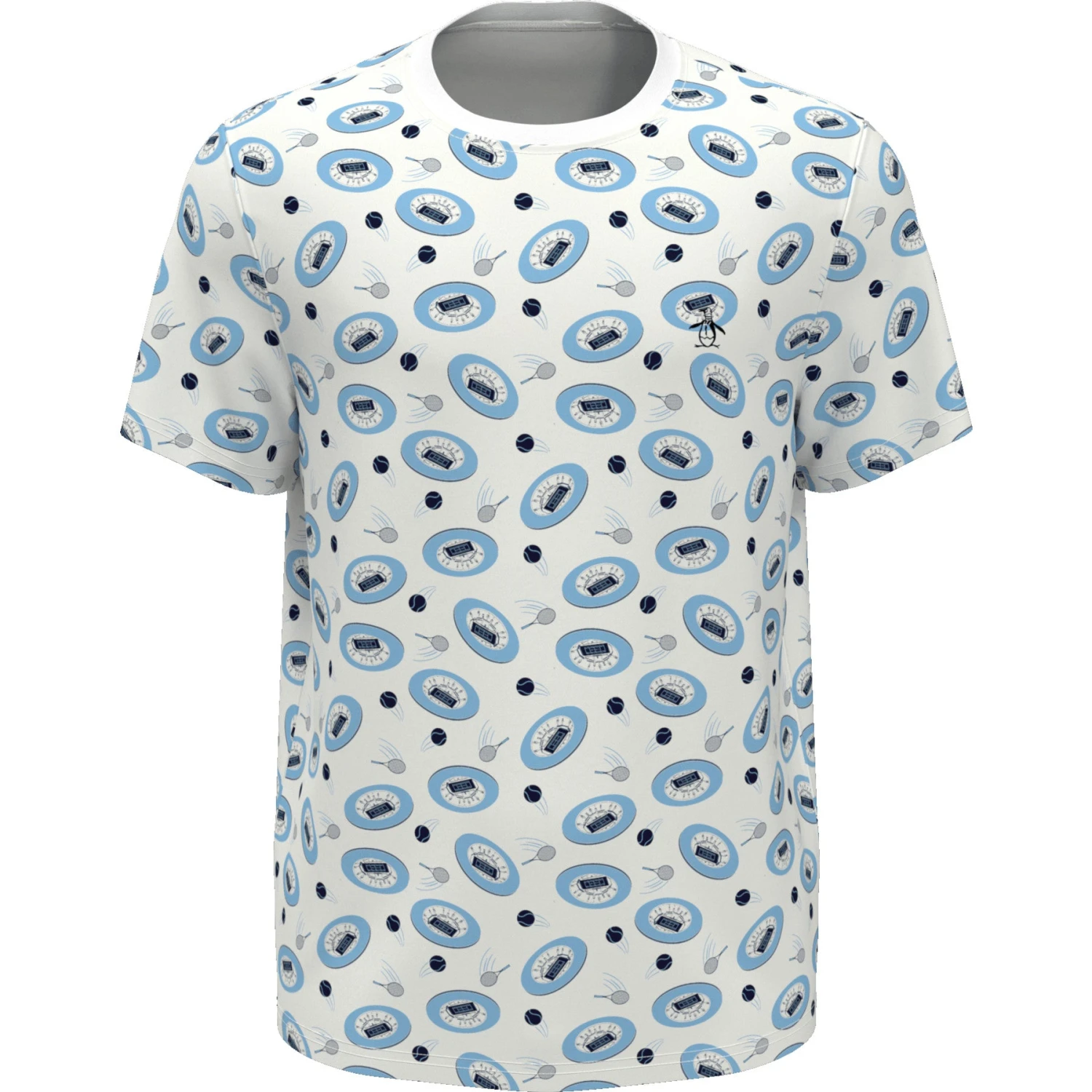 Original Penguin Print Crew Neck Tennis T-Shirt In Bright White 6 Original Penguin Print Crew Neck Tennis T-Shirt In Bright White - Image 4