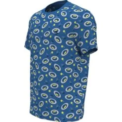 Original Penguin Print Crew Neck Tennis T-Shirt In Mediterranean Blue -Outlet New Polo Shirt Store te9amnnqisthjielcr5c