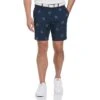 Original Penguin 60s Floral Pete Print 8" Golf Shorts In Black Iris