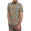 Original Penguin Linen Floral Print Short Sleeve Button-Down Shirt In Dark Sapphire -Outlet New Polo Shirt Store ukhxtvkte6qnkhayobc9