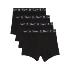Original Penguin 3 Pack Festive Underwear Multi Stripes In Black And Grey