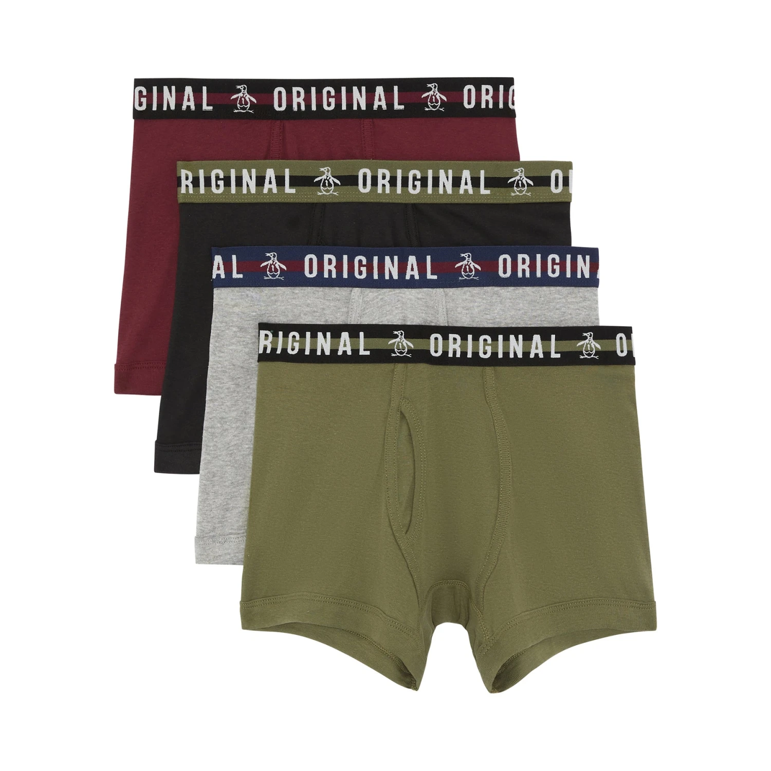 Original Penguin 3 Pack Festive Underwear Multi Stripes In Blue And Grey 4 Original Penguin 3 Pack Festive Underwear Multi Stripes In Blue And Grey - Image 2