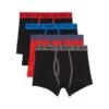 Original Penguin 4 Pack Keyhole Underwear In Black And Red