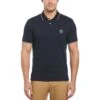 Original Penguin Jacquard Honeycomb Pattern Short Sleeve Polo Shirt In Dark Sapphire
