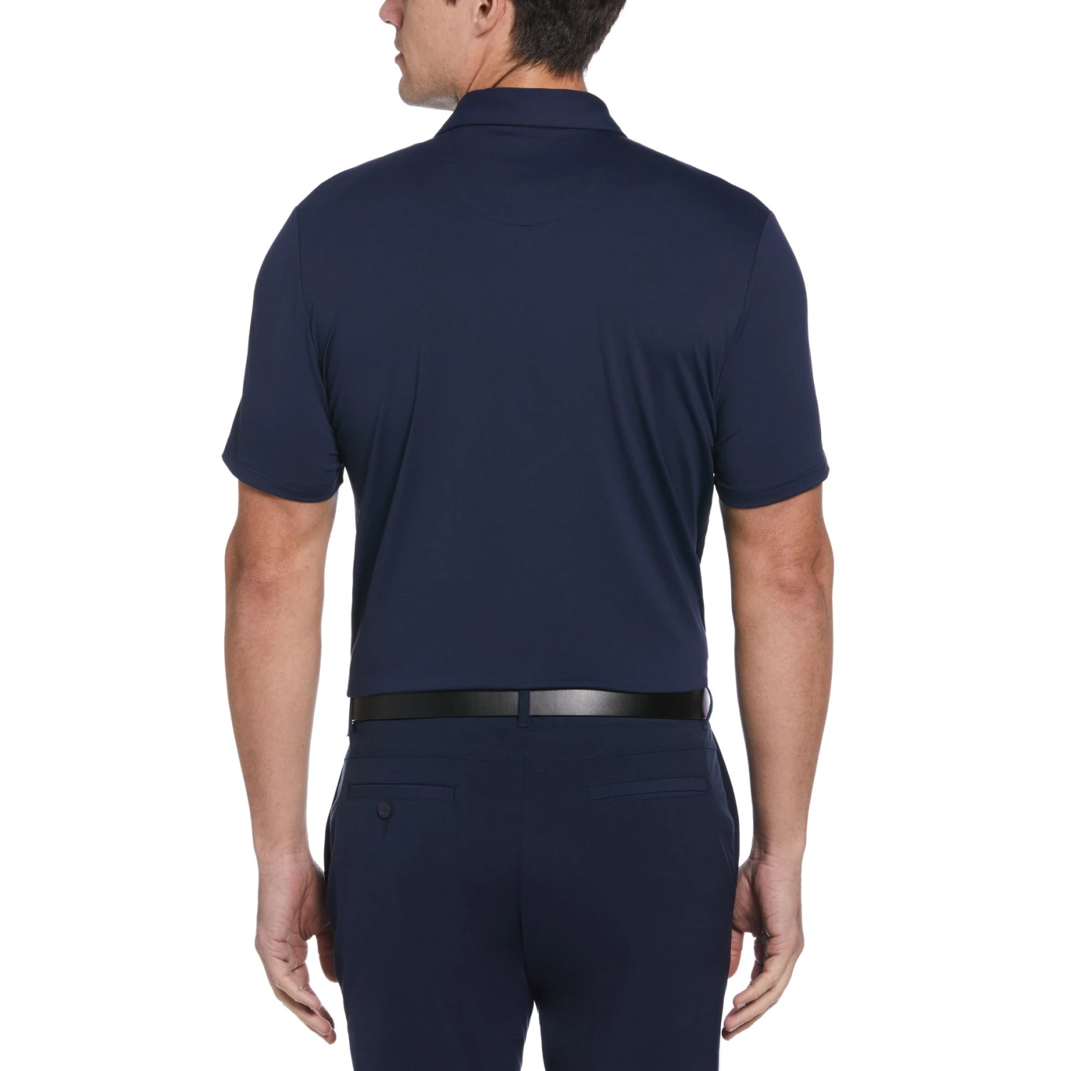 Original Penguin Jack Heritage Stripe Print Short Sleeve Golf Polo Shirt In Black Iris 4 Original Penguin Jack Heritage Stripe Print Short Sleeve Golf Polo Shirt In Black Iris - Image 2