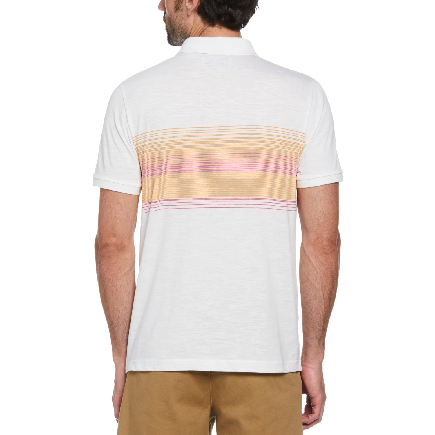 Original Penguin Slub Chest Stripe Ottoman Polo Shirt In Bright White 4 Original Penguin Slub Chest Stripe Ottoman Polo Shirt In Bright White - Image 2