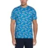 Original Penguin Print Crew Neck Tennis T-Shirt In Mediterranean Blue