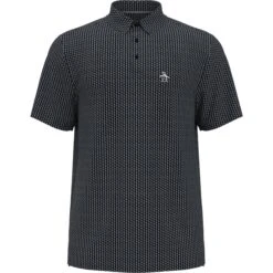 Original Penguin Allover Pete Print Short Sleeve Golf Polo Shirt In Caviar -Outlet New Polo Shirt Store wrg7eei94w68wajw9uif
