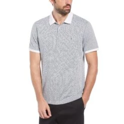 Original Penguin Jacquard Polo In Bright White