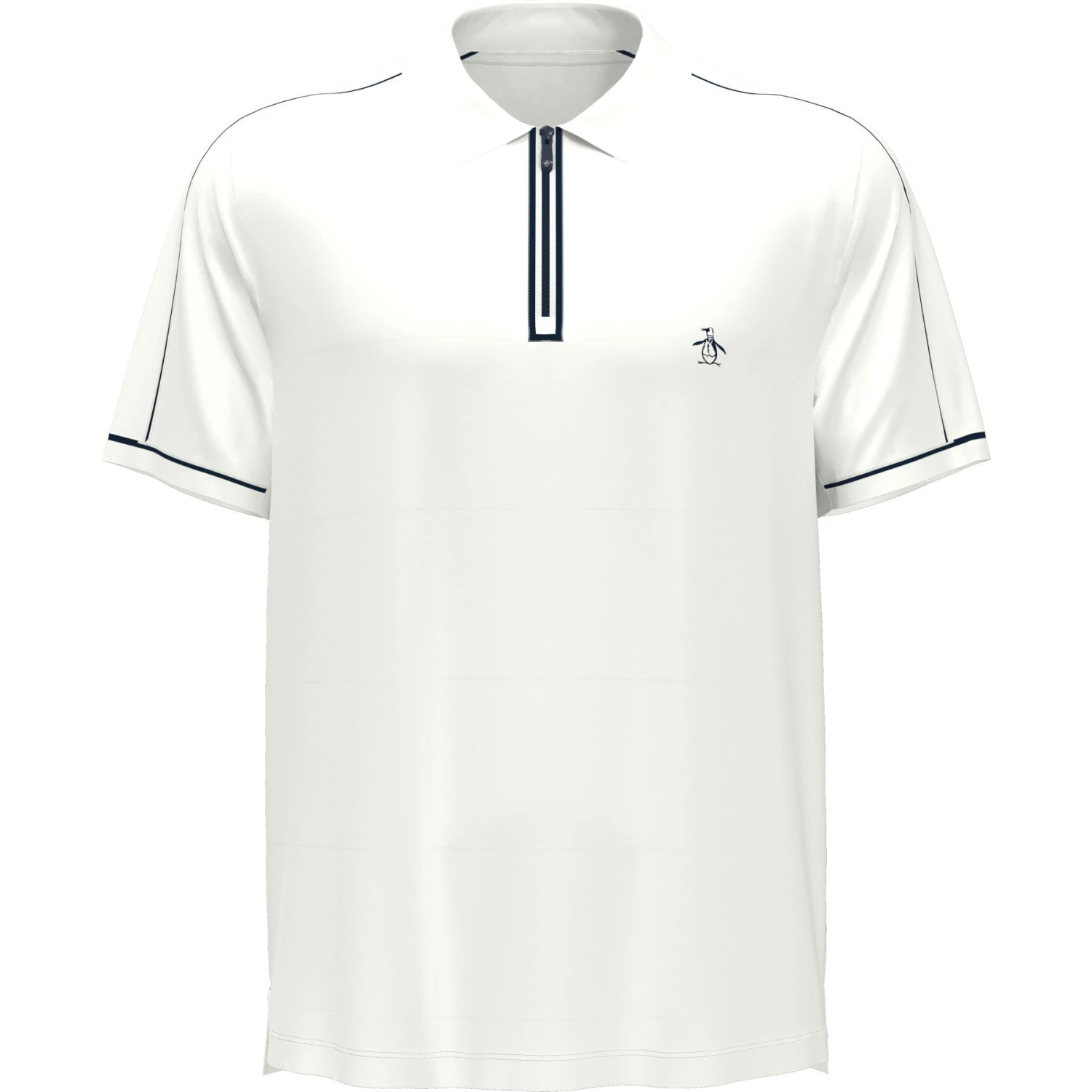 Original Penguin Piped Performance Quarter Zip Tennis Polo Shirt In Bright White 6 Original Penguin Piped Performance Quarter Zip Tennis Polo Shirt In Bright White - Image 4